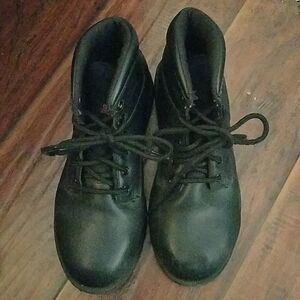 Brahma Men’s Black Lace-Up Work Boots Size 8 – Durable Steel Toe Safety